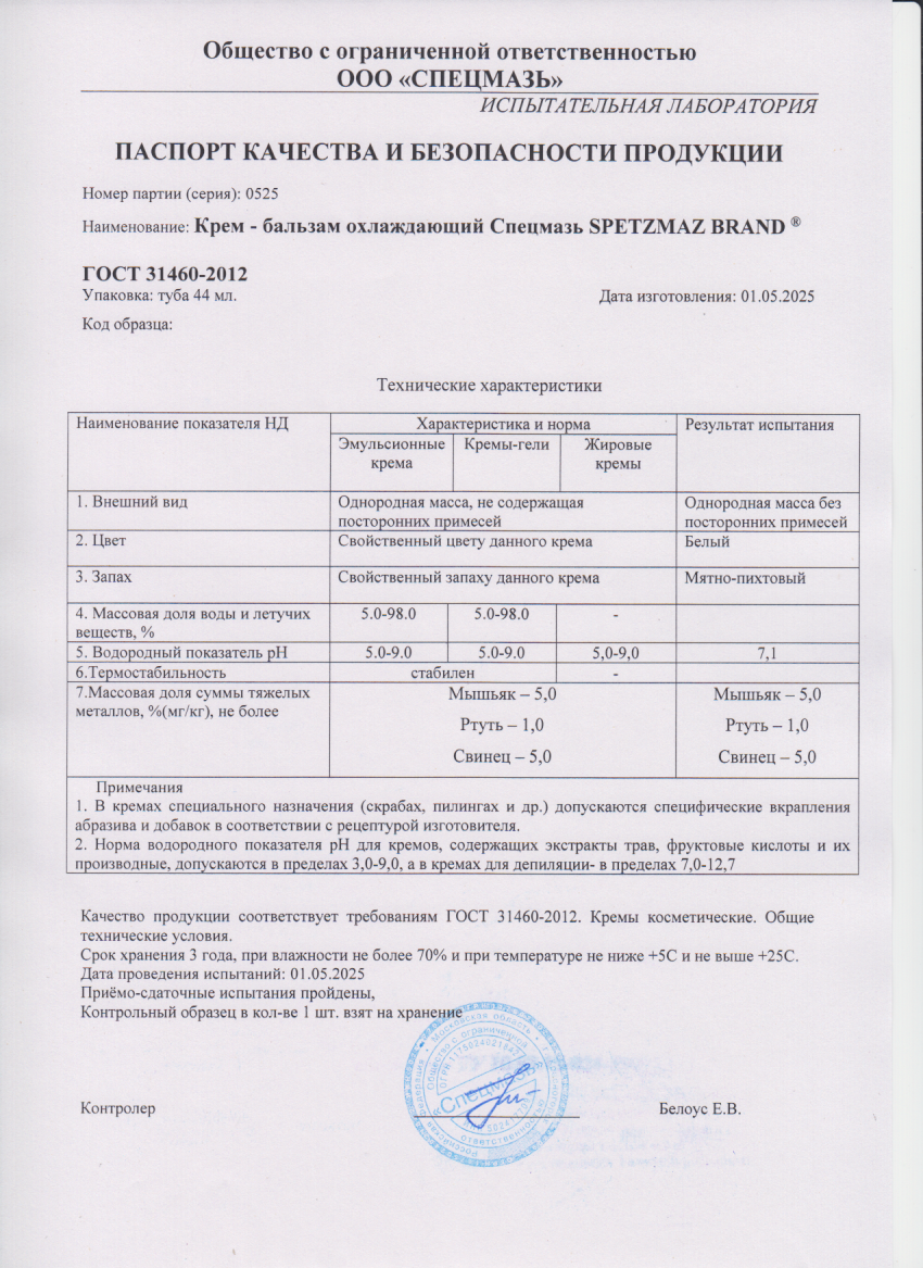 Паспорт №052025